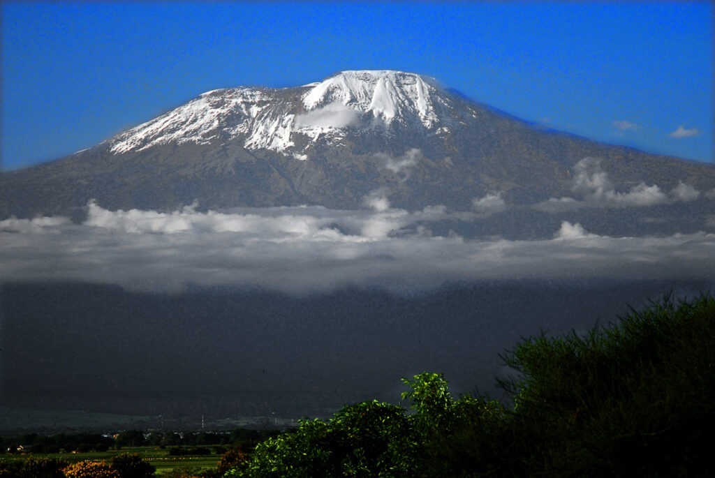 Trekking Kilimanjaro from far away in Tanzania